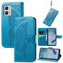Mobigear Butterfly Motorola Moto E13 Hülle Klapphülle Geldbörse - Blau