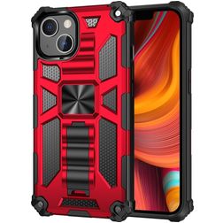 Mobigear Armor Stand iPhone 13 Hülle Hardcase Backcover Stoßfest mit Ständer - Rot