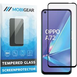 Mobigear Premium OPPO A72 Panzerglas Displayschutz - Hüllenfreundlich - Schwarz