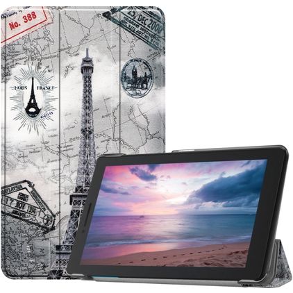 Mobigear Tri-Fold Lenovo Tab E8 Hülle Klapphülle - Eiffelturm