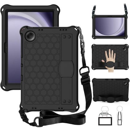 Mobigear HexStrap Samsung Galaxy Tab A11 Plus Hülle EVA Schaum Backcover + Schulterträger - Schwarz