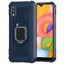 Mobigear Armor Ring Samsung Galaxy A01 Hülle Flexibles TPU Backcover Stoßfest mit Ringhalter - Blau
