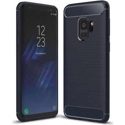 Mobigear Brushed Slim Samsung Galaxy S9 Hülle Flexibles TPU Backcover - Blau
