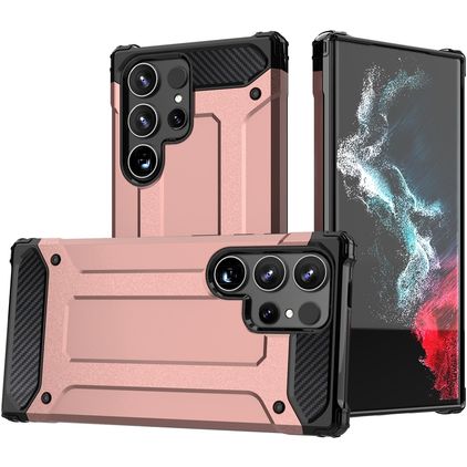 Mobigear Outdoor Samsung Galaxy S24 Ultra Hülle Hardcase Backcover Stoßfest - Roségold