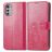 Mobigear Clover Motorola Moto E32 Hülle Klapphülle Geldbörse - Magenta