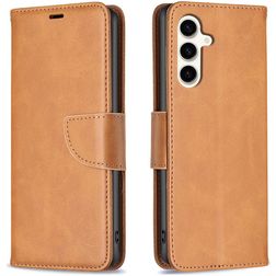 Mobigear Excellent Samsung Galaxy S24 FE Hülle Klapphülle Geldbörse - Cognac