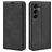 Mobigear Retro Slim Samsung Galaxy S25 FE Hülle Klapphülle Geldbörse - Schwarz