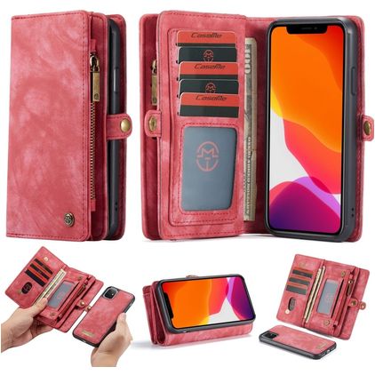 Caseme 008 iPhone 11 Hülle Abnehmbare 2in1 Klapphülle Geldbörse - Rot