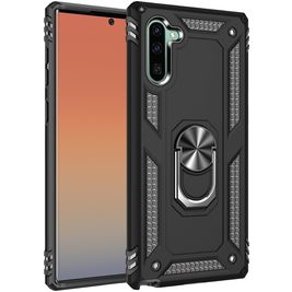 Mobigear Armor Ring Samsung Galaxy Note 10 Hülle Hardcase Backcover Stoßfest mit Ringhalter - Schwarz