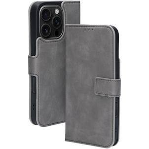 Mobiparts Classic Wallet MagSafe iPhone 16 Pro MagSafe Hülle Klapphülle Geldbörse - Granite Grey