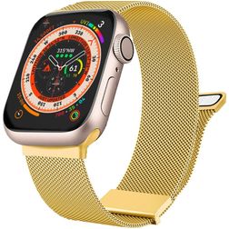 Mobigear Luxury Loop Milanaise Apple Watch Armband Magnetverschluss - 49/46/45/44 mm - Gold