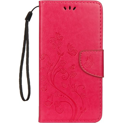 Mobigear Flowers iPhone XS Max Hülle Klapphülle Geldbörse - Magenta