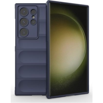 Mobigear Bumpy Samsung Galaxy S24 Ultra Hülle Flexibles TPU Backcover - Dunkelblau