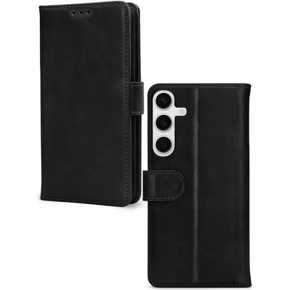 Mobilize Wallet Samsung Galaxy S24 Plus Hülle Echtes Leder Klapphülle Geldbörse - Schwarz