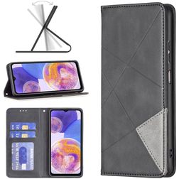 Mobigear Rhombus Slim Samsung Galaxy A23 Hülle Klapphülle - Schwarz