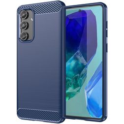 Mobigear Brushed Slim Samsung Galaxy M55 Hülle Flexibles TPU Backcover - Blau