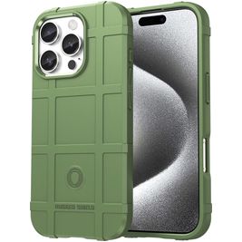 Mobigear Rugged Shield iPhone 16 Pro Hülle Flexibles TPU Backcover Stoßfest - Grün