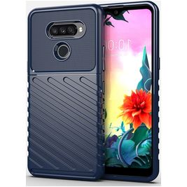Mobigear Groove LG K50s Hülle Flexibles TPU Backcover - Blau