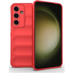 Mobigear Bumpy Samsung Galaxy S24 FE Hülle Flexibles TPU Backcover - Rot
