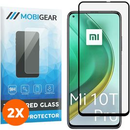 Mobigear Premium Xiaomi Mi 10T Pro Panzerglas Gehärtetes Glas Displayschutz - Hüllenfreundlich - Schwarz (2er Pack)