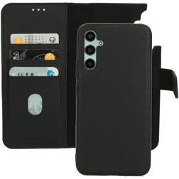 Mobiparts Samsung Galaxy A34 Hülle Echtes Leder Abnehmbare 2in1 Klapphülle Geldbörse - Schwarz