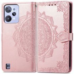 Mobigear Mandala Realme C31 Hülle Klapphülle Geldbörse - Roségold