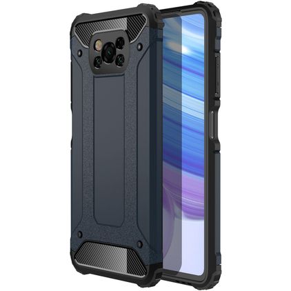 Mobigear Outdoor POCO X3 Pro Hülle Hardcase Backcover Stoßfest - Dunkelblau