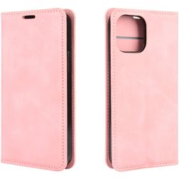 Mobigear Retro Slim iPhone 12 Klapphülle Portemonnaie - Pink