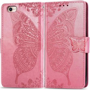 Mobigear Butterfly iPhone 16e Klapphülle Portemonnaie - Pink