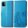 Mobigear Clover Samsung Galaxy A22 4G Hülle Klapphülle Geldbörse - Blau