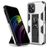 Mobigear Armor Stand iPhone 12 Pro Max Hülle Hardcase Backcover Stoßfest mit Ständer - Silber