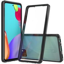 Mobigear Crystal Samsung Galaxy A52 Hülle Hardcase Backcover - Transparent / Schwarz