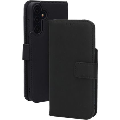 Mobiparts Wallet Samsung Galaxy A15 Echtleder Klapphülle Portemonnaie - Schwarz