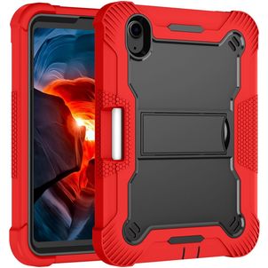 Mobigear ShieldStand iPad Mini 6 (2021) Hülle Kunststoff,Silikon Backcover + Stifthalter + Ständer - Schwarz / Rot