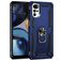 Mobigear Armor Ring Motorola Moto G22 Hülle Hardcase Backcover Stoßfest mit Ringhalter - Blau