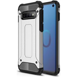 Mobigear Outdoor Samsung Galaxy S10 Hülle Hardcase Backcover Stoßfest - Silber