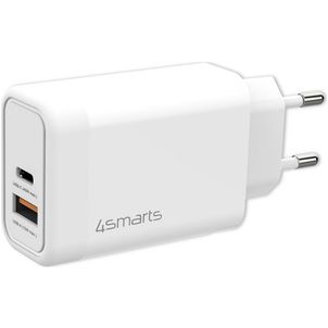 4Smarts VoltPlug Dual USB / USB-C Power Delivery 45W - Weiß
