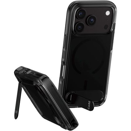 CARE by PanzerGlass Kickstand iPhone 18 Pro MagSafe Hardcase Backcover Shockproof mit Ständer - Schwarz