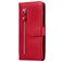 Mobigear Zipper Xiaomi Redmi Note 9 Hülle Klapphülle Geldbörse - Rot