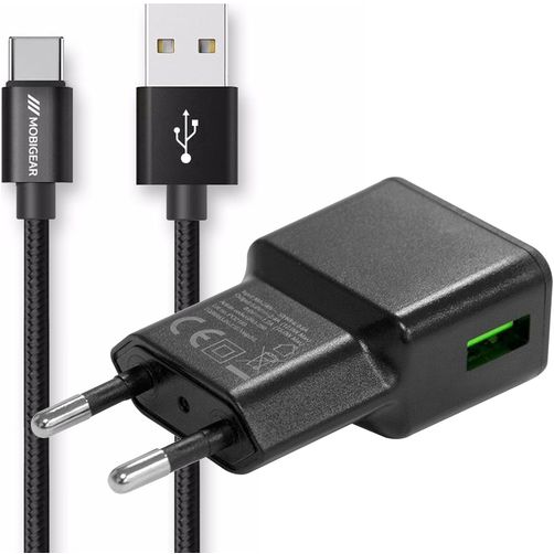 Mobigear Essentials Single USB Ladegerät USB-C 1 Meter 12W 2.4A - Schwarz