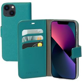 Mobiparts Saffiano Wallet iPhone 13 Hülle Klapphülle Geldbörse - Türkis