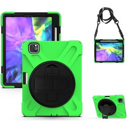 Mobigear SureGrip XGuard iPad Air 4 (2020) Hülle Kunststoff,Silikon Backcover + Stifthalter + Schulterträger + Ständer - Grün