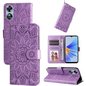 Mobigear Sunflower OPPO A17 Hülle Klapphülle Geldbörse - Lila