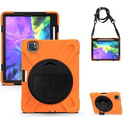 Mobigear SureGrip XGuard iPad Air 4 (2020) Hülle Kunststoff,Silikon Backcover + Stifthalter + Schulterträger + Ständer - Orange