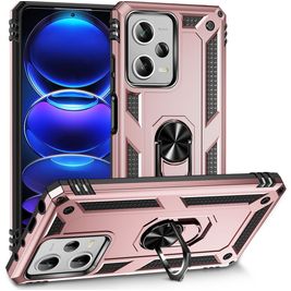 Mobigear Armor Ring Xiaomi Redmi Note 12 Pro Plus Hülle Hardcase Backcover Stoßfest mit Ringhalter - Roségold