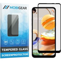 Mobigear Premium LG K61 Panzerglas Displayschutz - Hüllenfreundlich - Schwarz