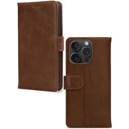 Mobilize Wallet iPhone 15 Pro Hülle Echtes Leder Klapphülle Geldbörse - Braun