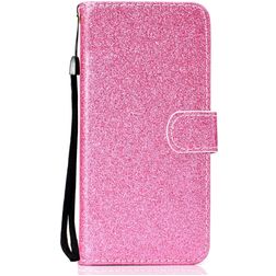 Mobigear Glitter Huawei Y6p Hülle Klapphülle Geldbörse - Pink
