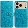 Mobigear Flowers iPhone 17 Pro Hülle Klapphülle Geldbörse - Blau