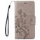 Mobigear Flowers iPhone SE (2020) Hülle Klapphülle Geldbörse - Grau